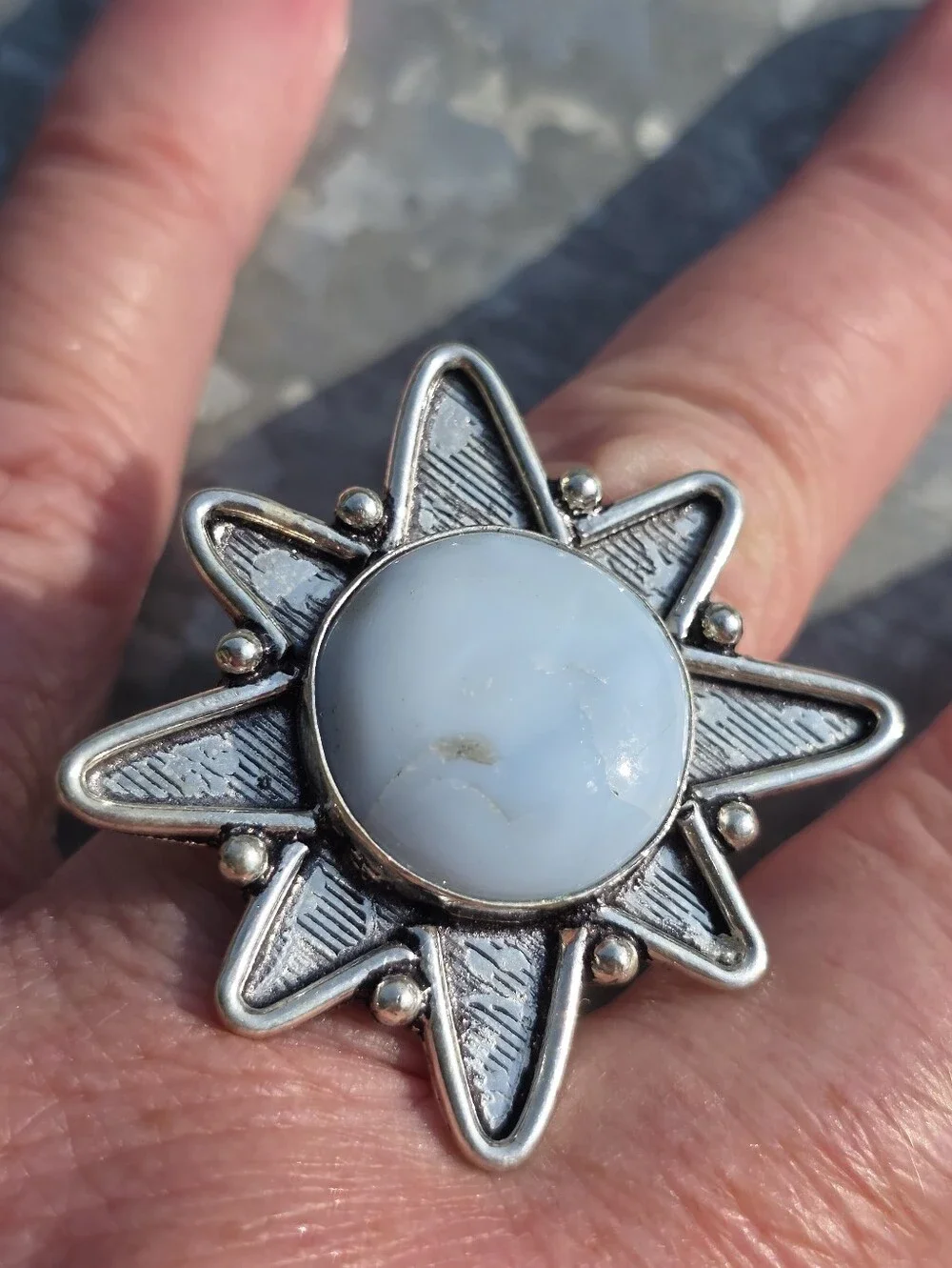 Owyhee Opal Starburst Gemstone Ring In 925 Sterling Silver (7)